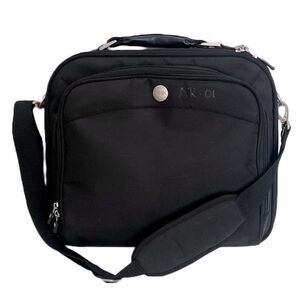 DELL Laptop Messenger Shoulder Bag Black Nylon Inner Outer Pockets Utility Work